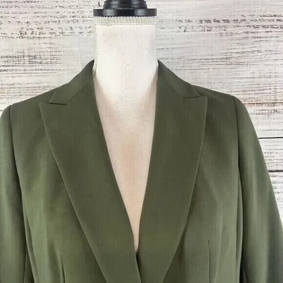 Talbots Blazer Jacket size 2 Olive Green Stretch Professional Career Suit - Picture 2 of 9